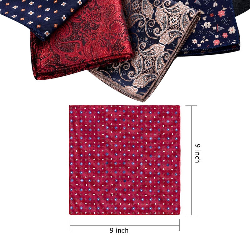 Aulufft Pocket Square Handkerchief 18 Pack Men's Handkerchief,Silk Pocket Squares Sets Vintage Hankies For Men Wedding Multi-Color Hankerchief For Men - Image 2